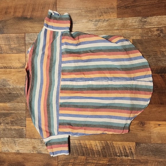 Madewell Courier Button-Back Shirt in Festival Stripe. Size XS - Picture 7 of 10